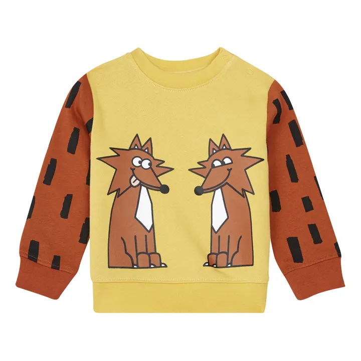 Sweatshirt Füchse Bio-Baumwolle | Gelb- Produktbild Nr. 0