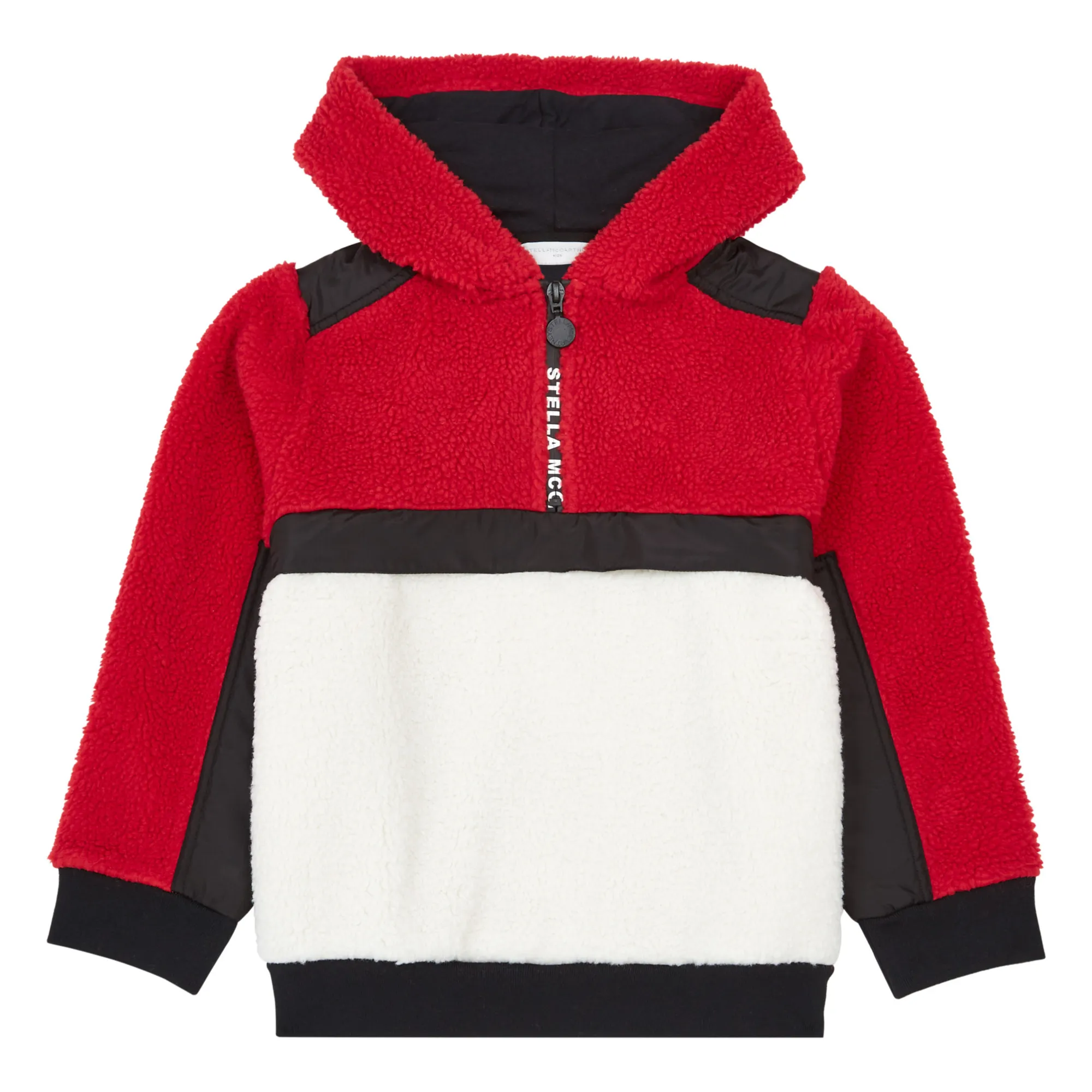 Stella Mccartney Kids Red Recycled Polyester Fleece Half-Zip Sweater