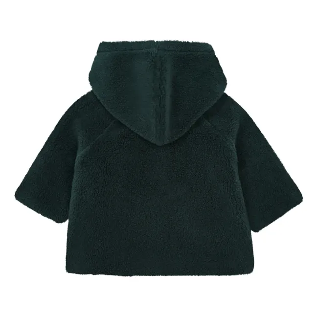 Faux Fur Baby Coat | Dark green