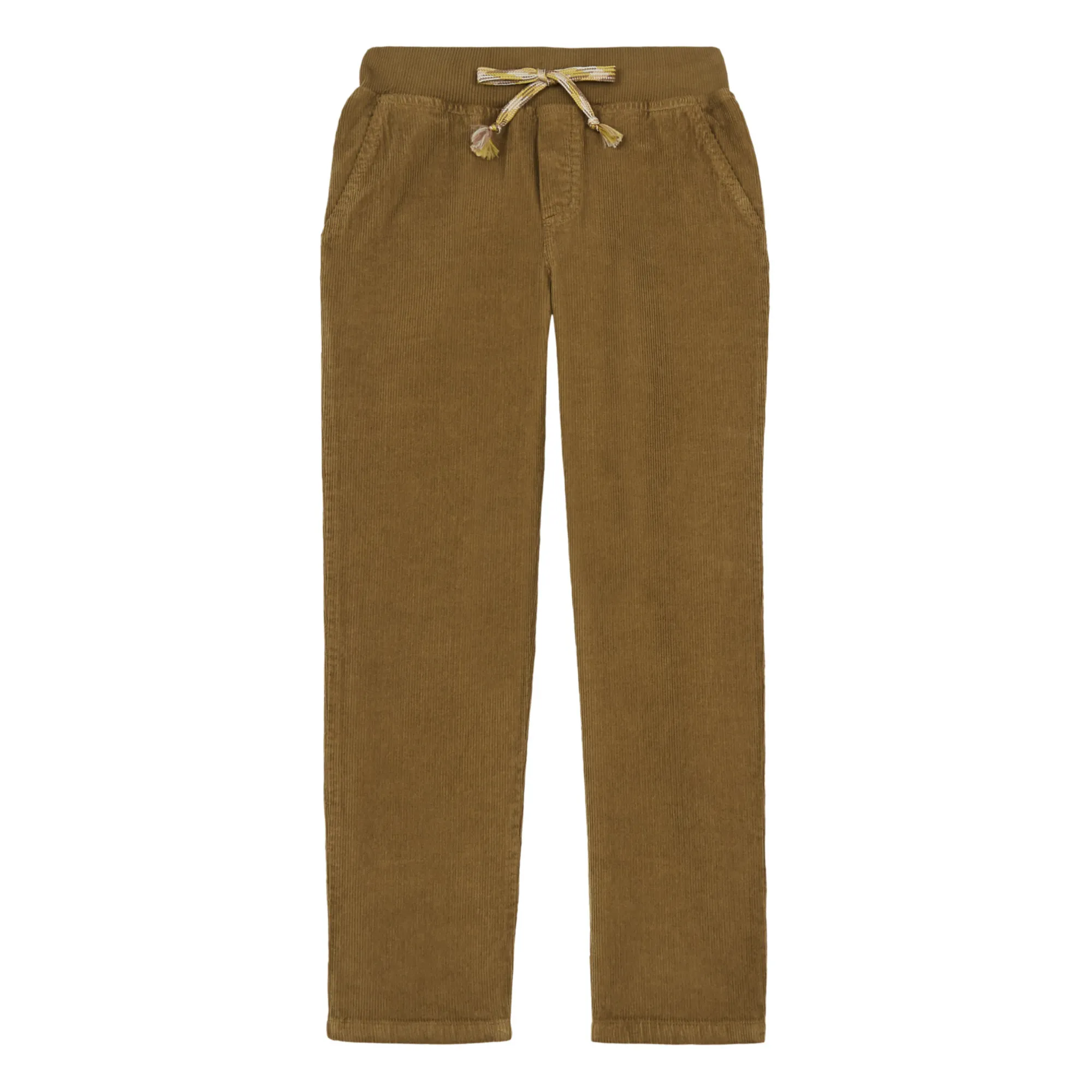 Zhoe & Tobiah Camel Corduroy Trousers With Elasticated Waistband