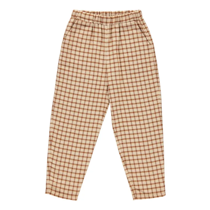 Pantaloni in Cotone Organico a Quadri | Beige- Immagine del prodotto n°0