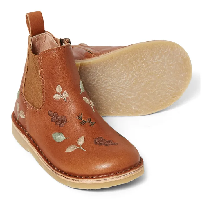 Embroidered Chelsea Boots - Uniqua Capsule Collection | Cognac- Product image n°7