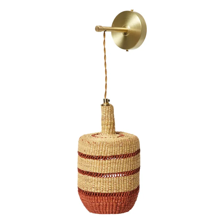 Lámpara linterna de pared tejida a mano | Rojo Bermellón- Imagen del producto n°0