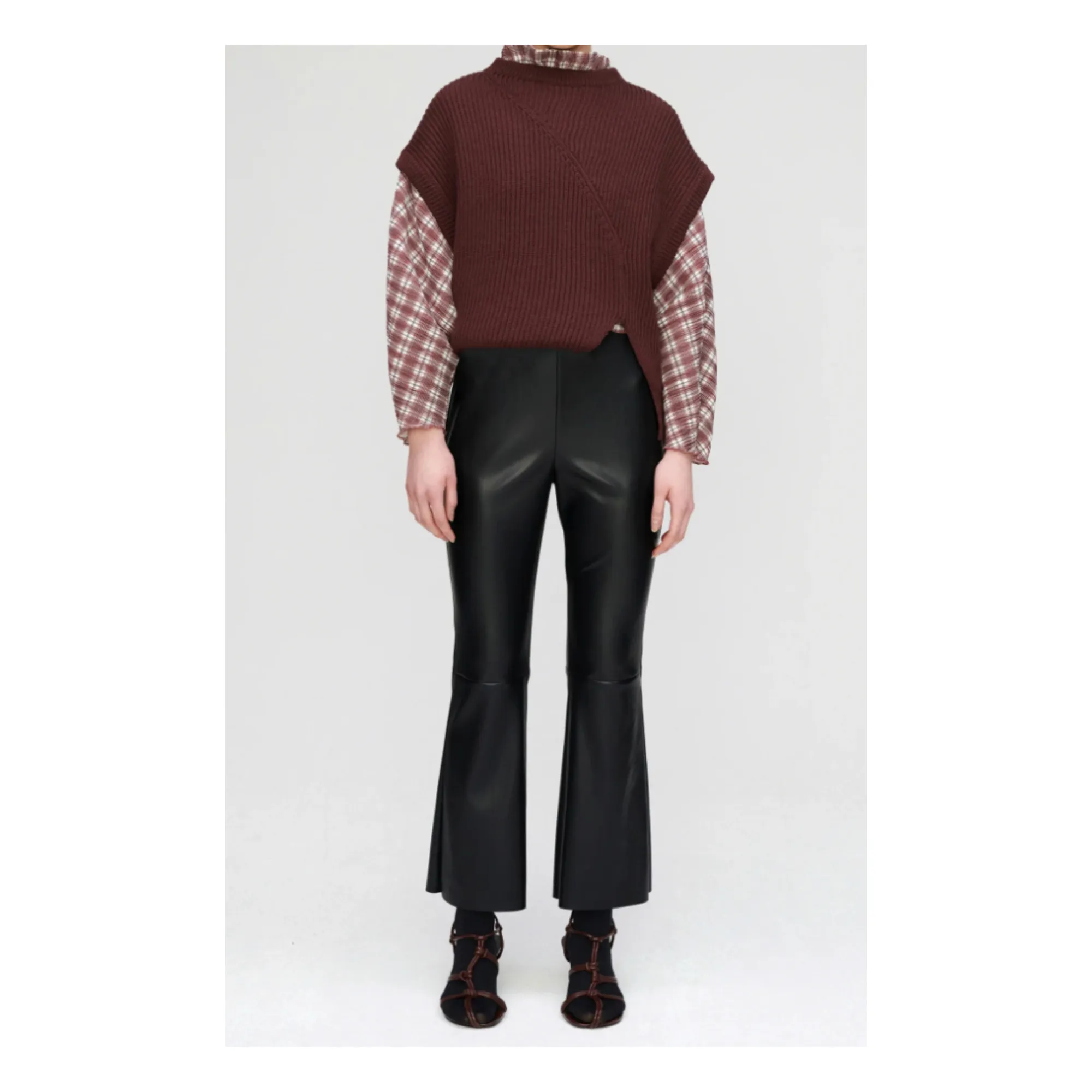 Róhe Women's Black Faustine Vegan Leather Trousers