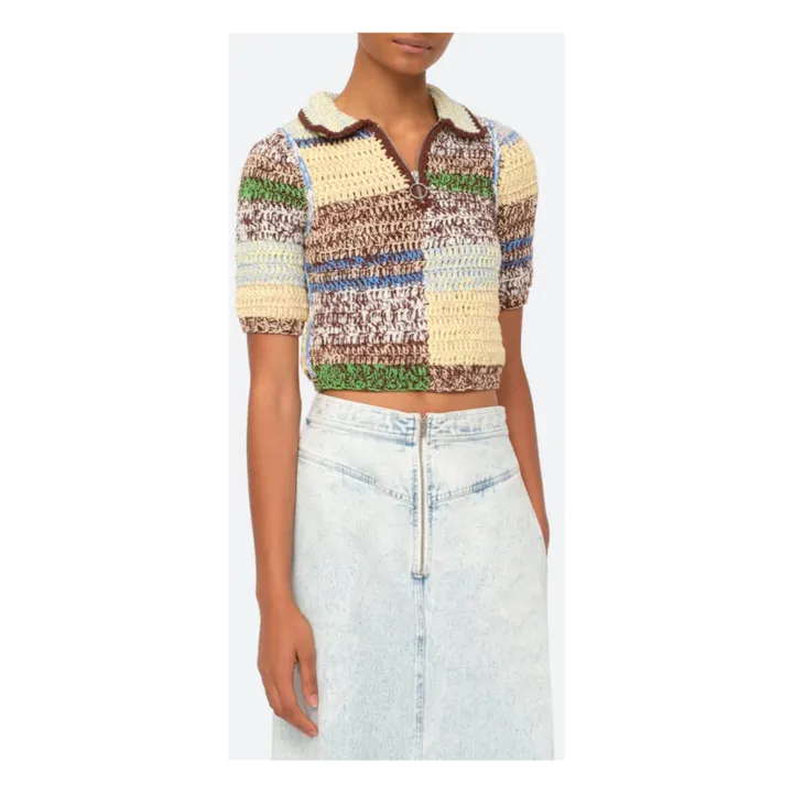 SEA NEW YORK CROCHET ポロ(tomorrowland購入) セール】 SEA NEW YORK PAIGE MARLED CROCHET ポロニットプル