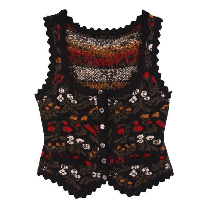 Berries Woollen Vest | Black- Product image n°0