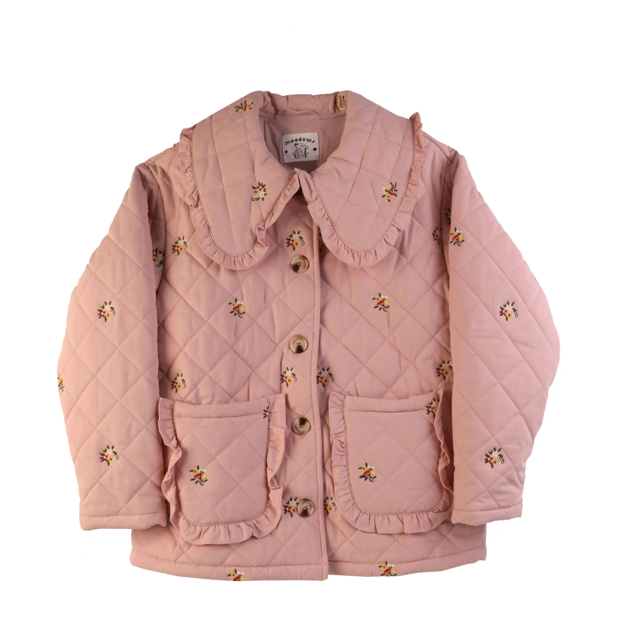 muguet popup Flower quilting jacket pink muguet flower quilting