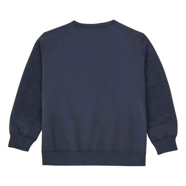 Sweatshirt Details aus Cord | Navy- Produktbild Nr. 2