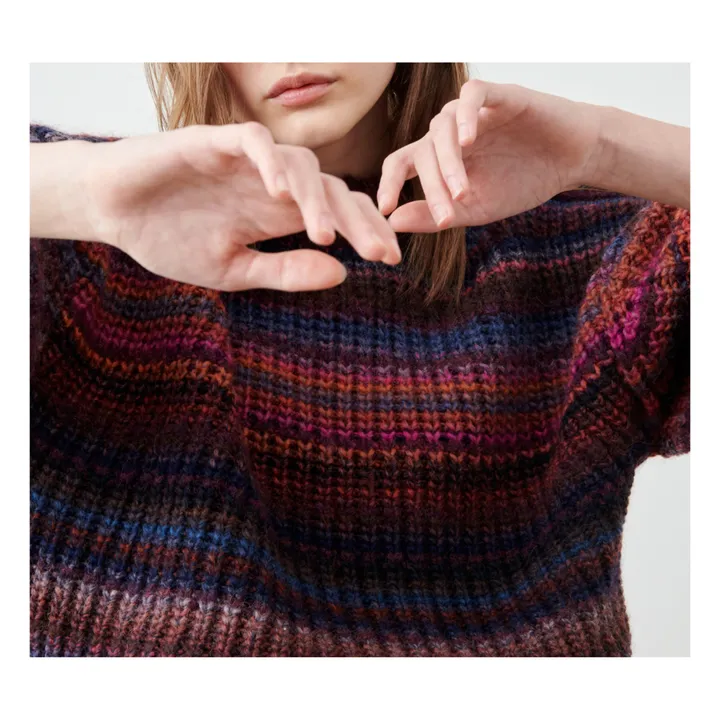 Maglione a righe in lana Nuza | Prugna- Immagine del prodotto n°2