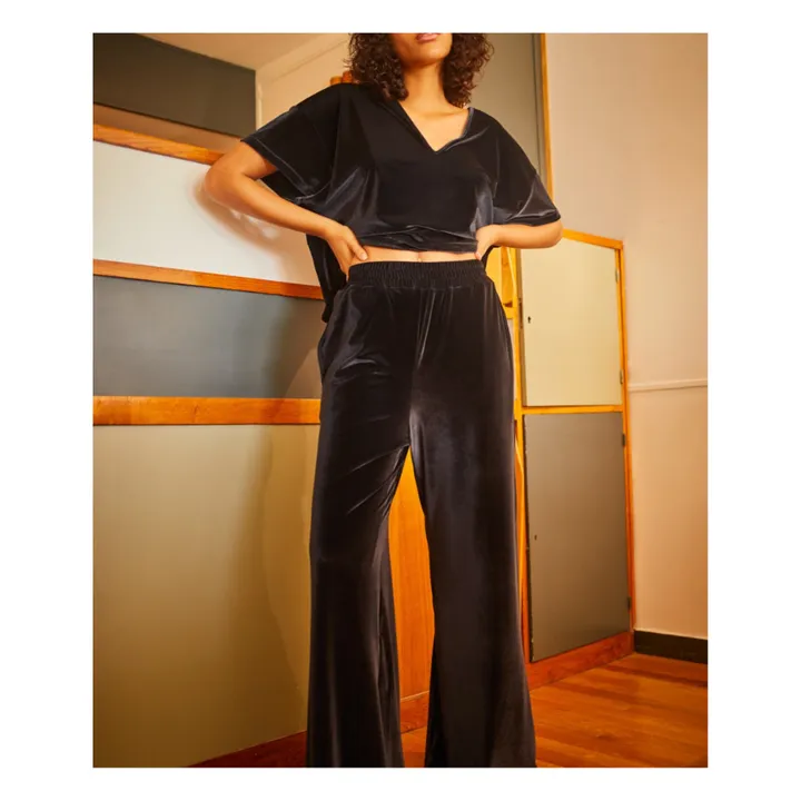 Pantalones Lou Velours | Negro- Imagen del producto n°1