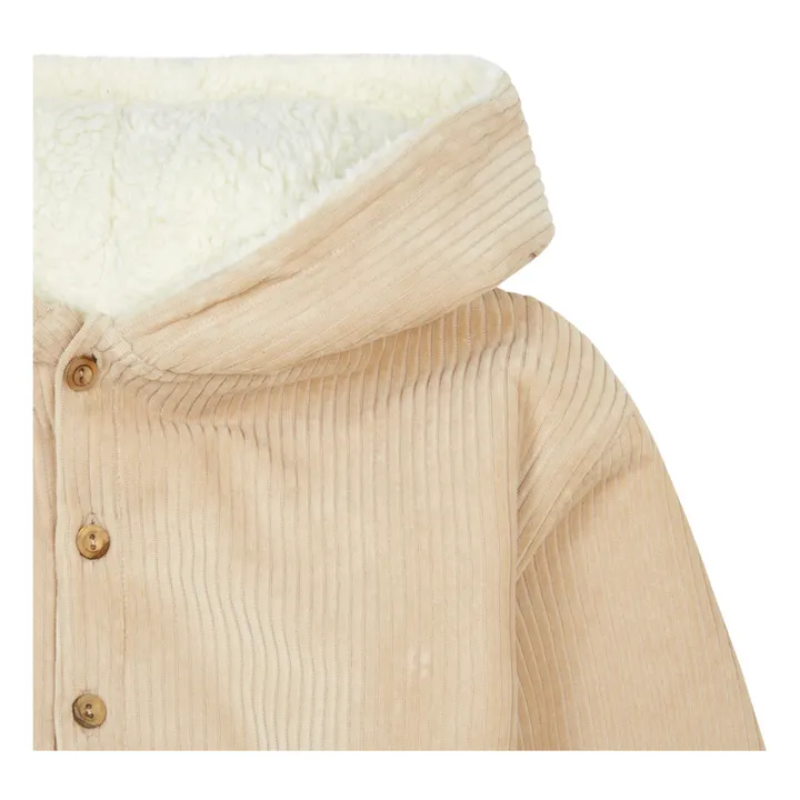 Corduroy Sherpa-Lined Coat | Beige- Product image n°1