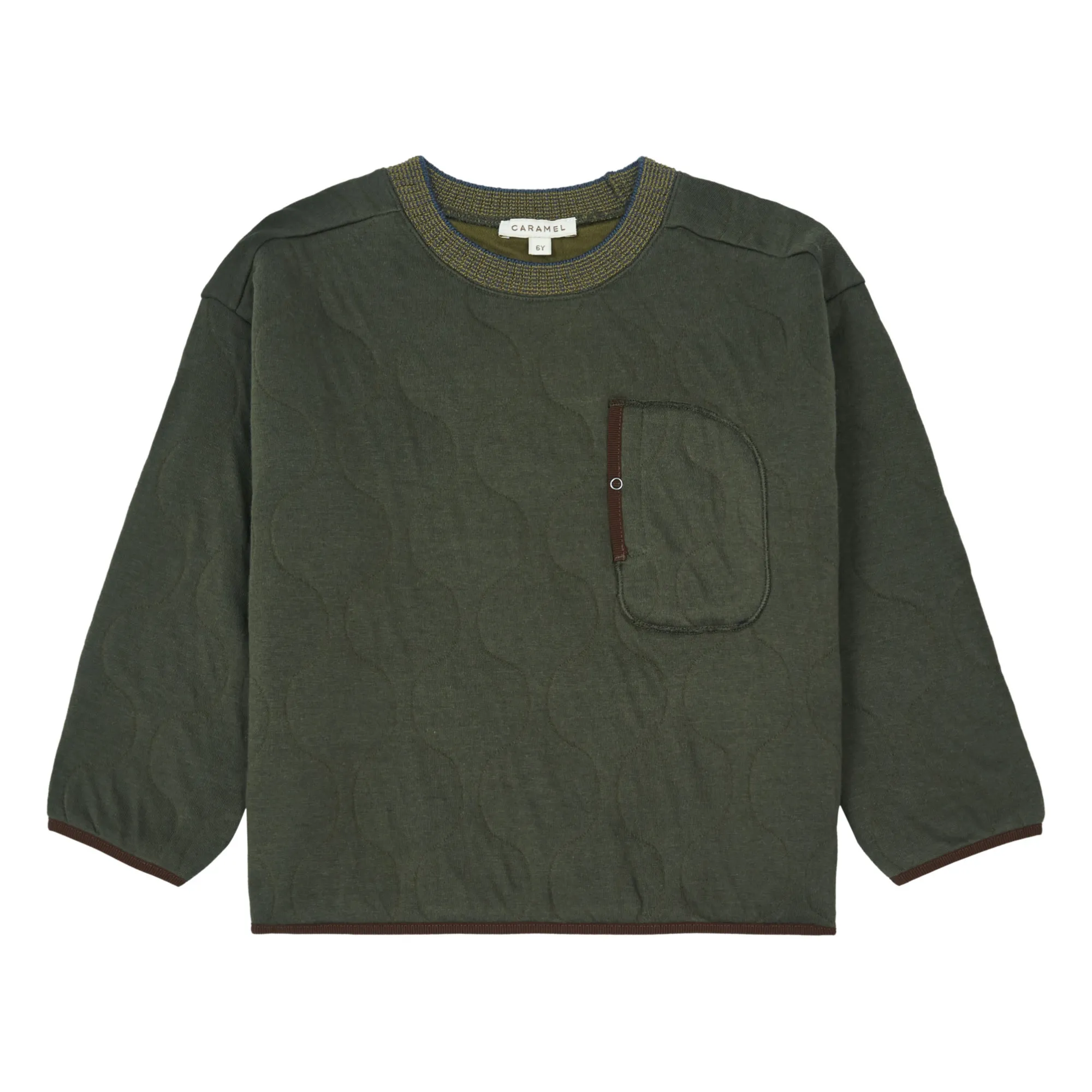 Caramel Khaki Crabapple Quilted Sweatshirt