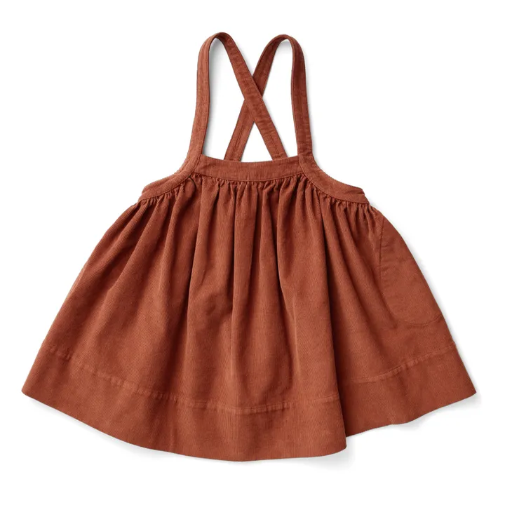 Kleid mit Spaghettiträgern aus Kord Eloise | Terracotta- Produktbild Nr. 0