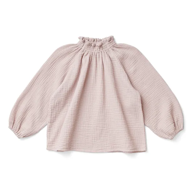 Soor Ploom - Imelda Organic Cotton Muslin Blouse - Pale Pink