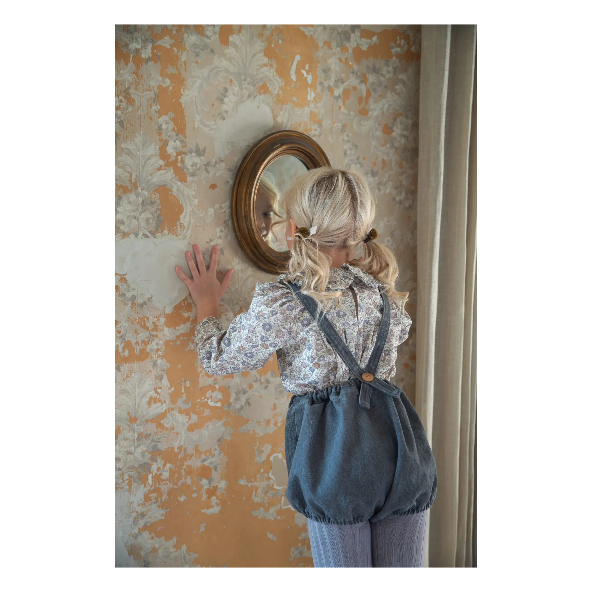 Soor Ploom - Oona Organic Denim Cotton Romper - Denim grey | Smallable