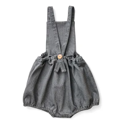 Soor Ploom - Oona Organic Denim Cotton Romper - Denim grey | Smallable 