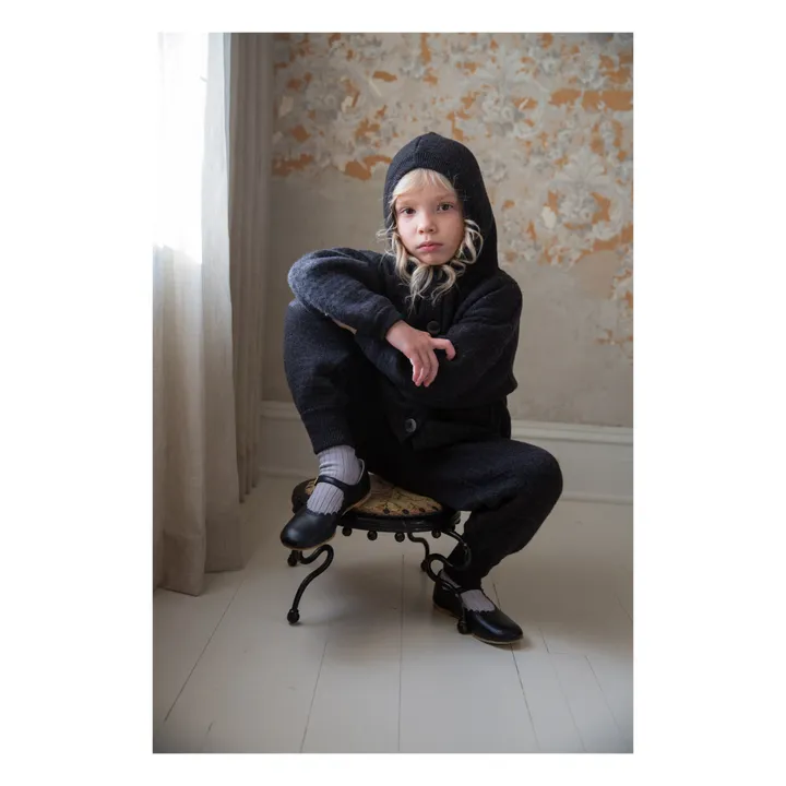 Soor Ploom - Elfen Merino Wool Hooded Coat - Charcoal grey | Smallable