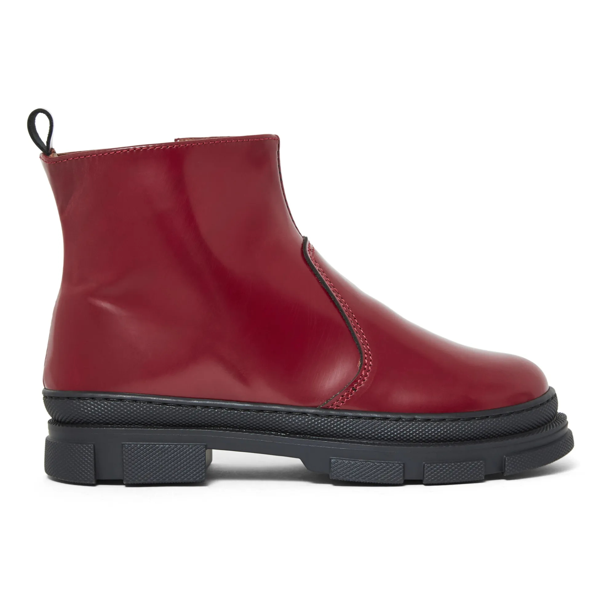 Pèpè Burgundy Boots With Thick Soles
