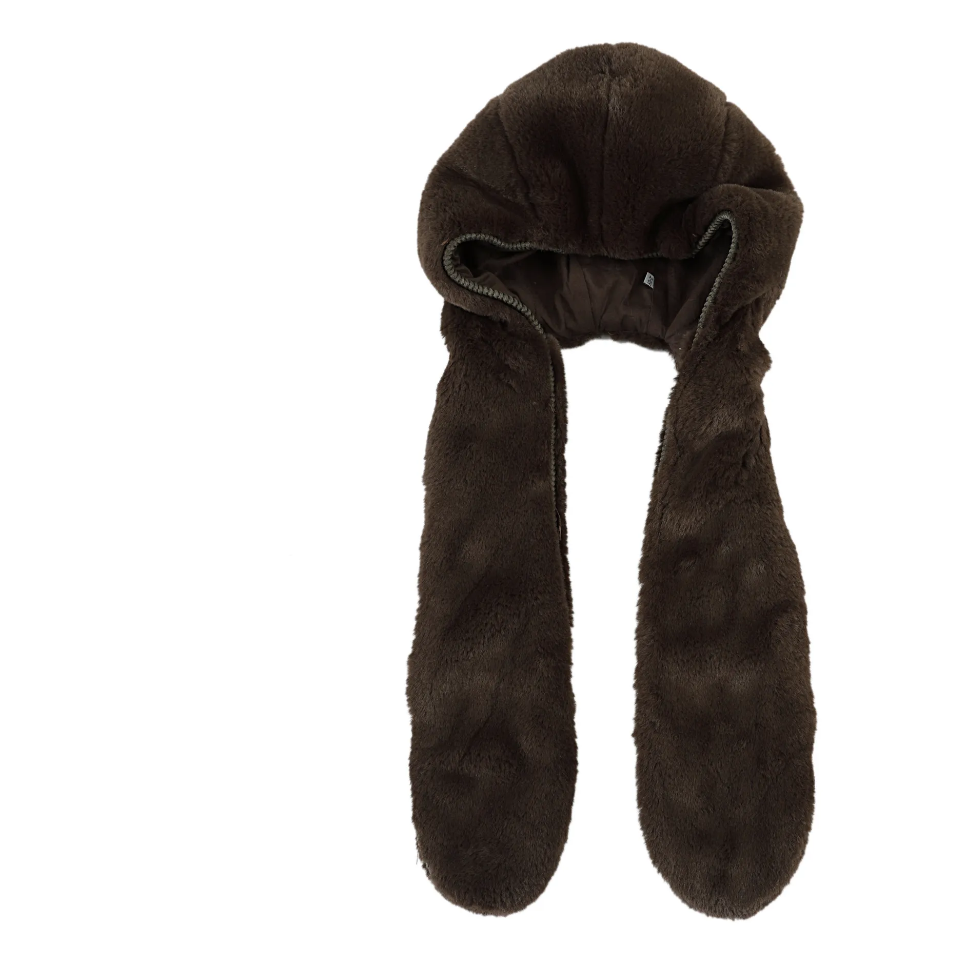 Donsje Brown Huffy Fur-Lined Hat