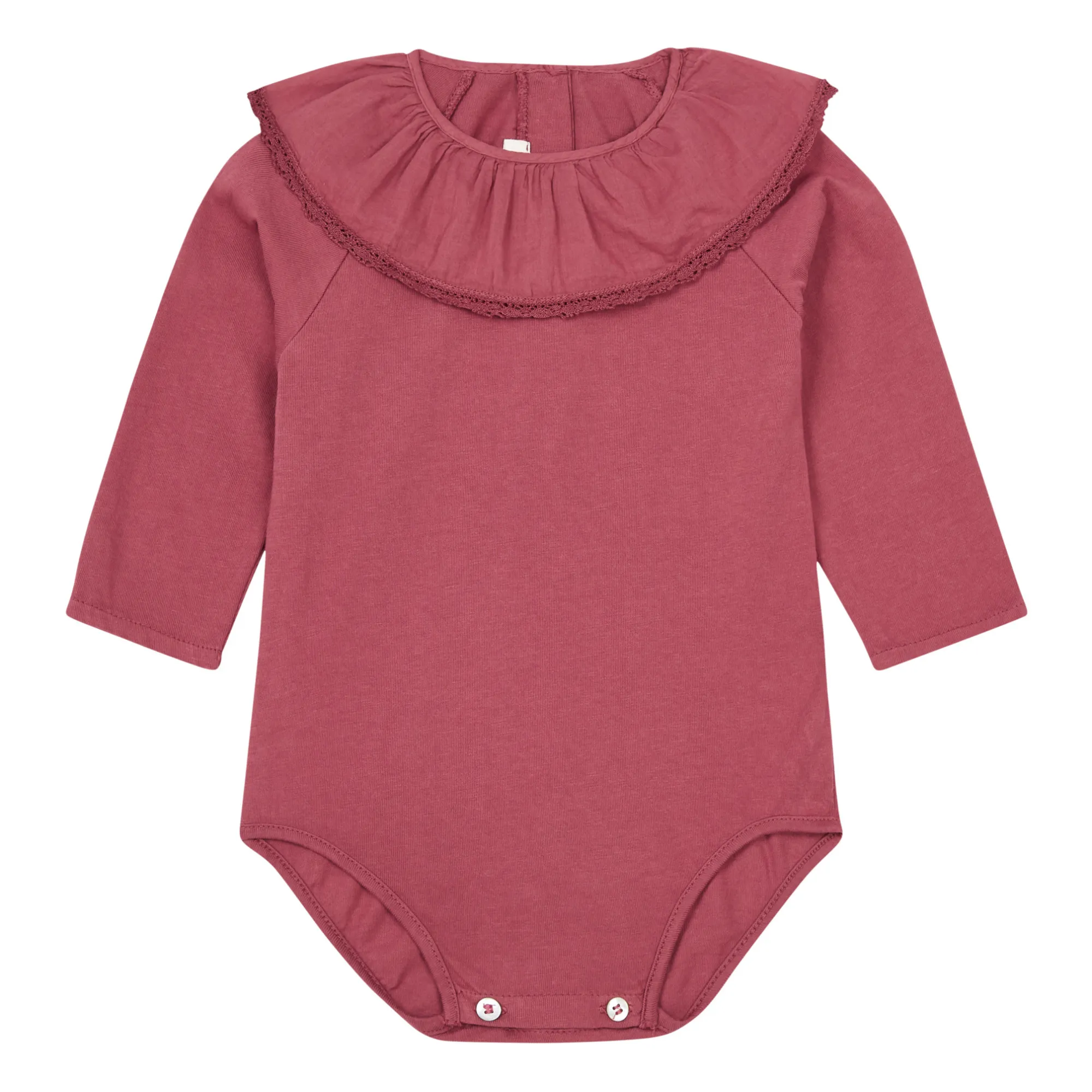 Zhoe & Tobiah Pink Lace Collar Baby Bodysuit