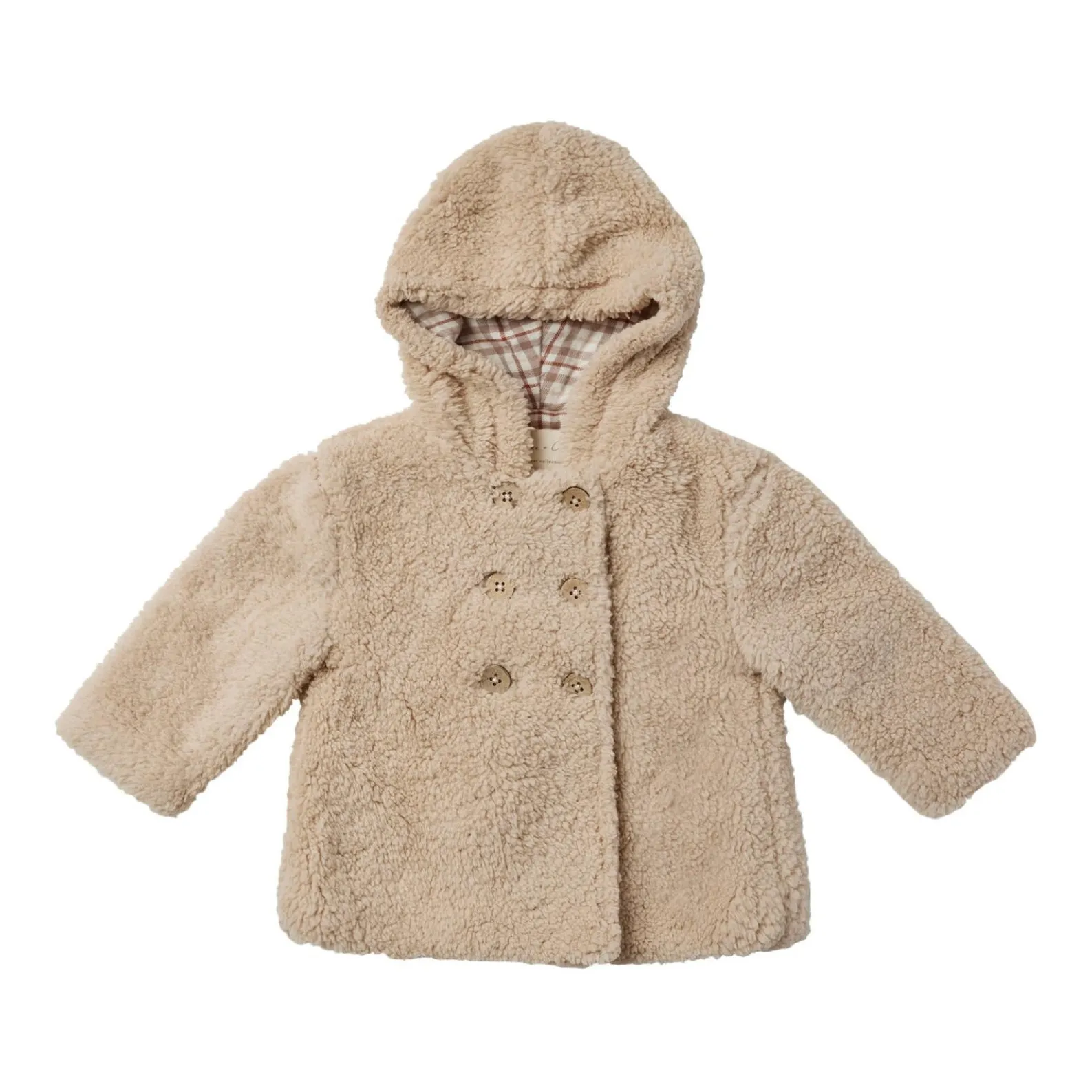 Rylee + Cru Beige Sherpa Hooded Coat