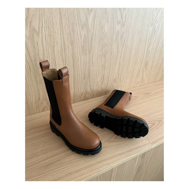 Lia Leather Boots | Caramel