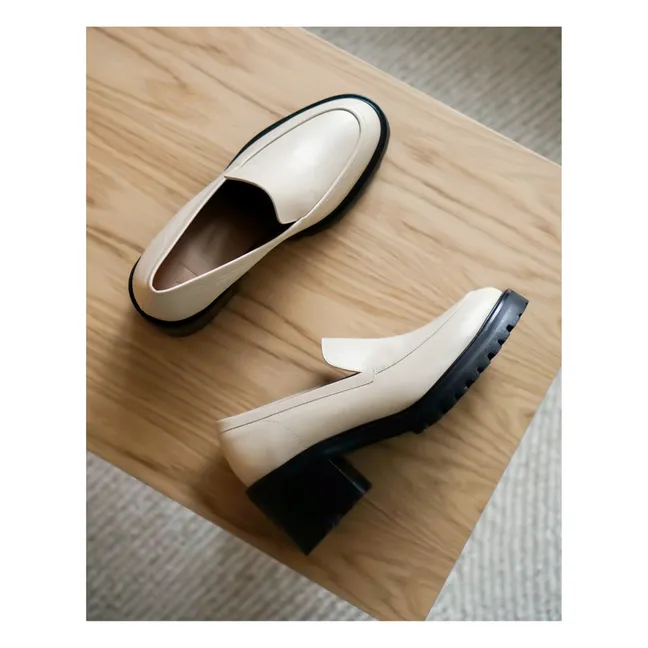 Mocassins à Talon Saga | Crème