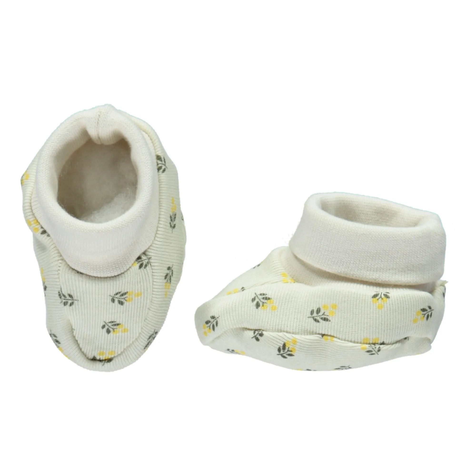 Poudre Organic Yellow Mimosa Wakame Organic Cotton Booties