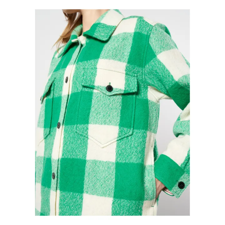 Ari Checked Woollen Overshirt - Women’s Collection  | Green- Product image n°3