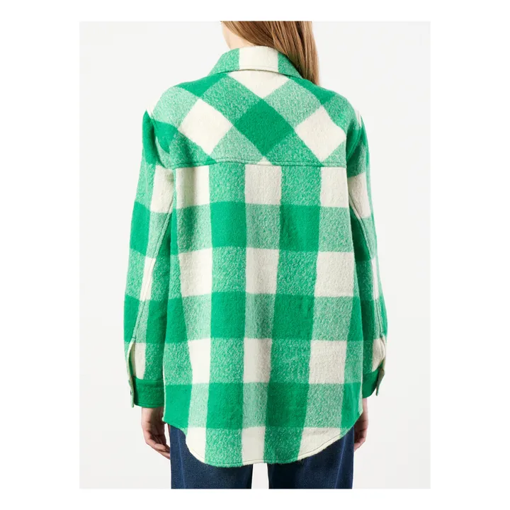 Ari Checked Woollen Overshirt - Women’s Collection  | Green- Product image n°5
