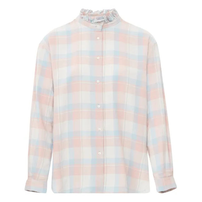Blouse Greta Carreaux - Collection Femme  | Bleu