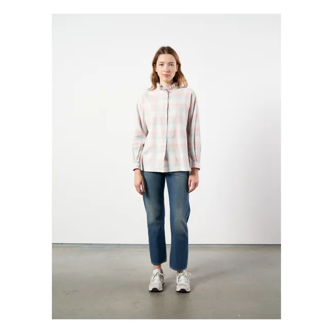 Blouse Greta Carreaux - Collection Femme  | Bleu