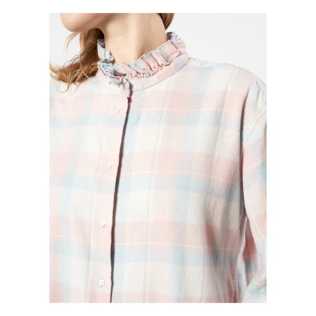 Blouse Greta Carreaux - Collection Femme  | Bleu