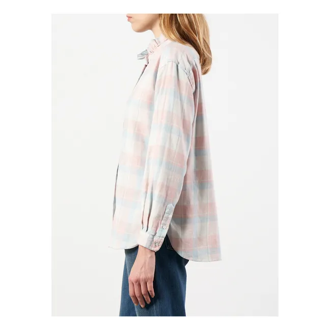 Blouse Greta Carreaux - Collection Femme  | Bleu