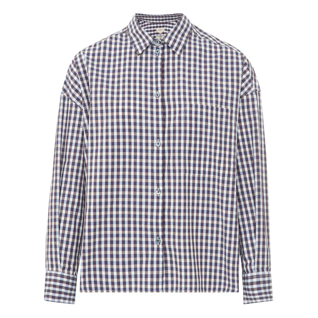 Chemise Gilles Carreaux - Collection Femme  | Bleu marine