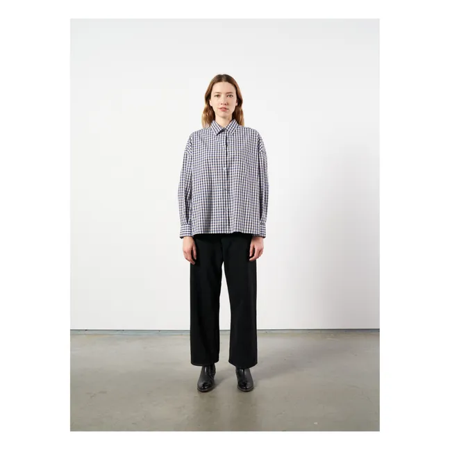 Chemise Gilles Carreaux - Collection Femme  | Bleu marine