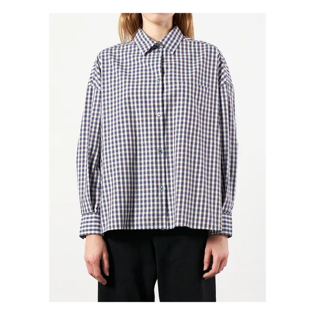 Chemise Gilles Carreaux - Collection Femme  | Bleu marine