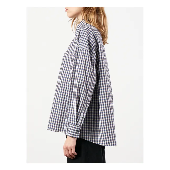 Chemise Gilles Carreaux - Collection Femme  | Bleu marine
