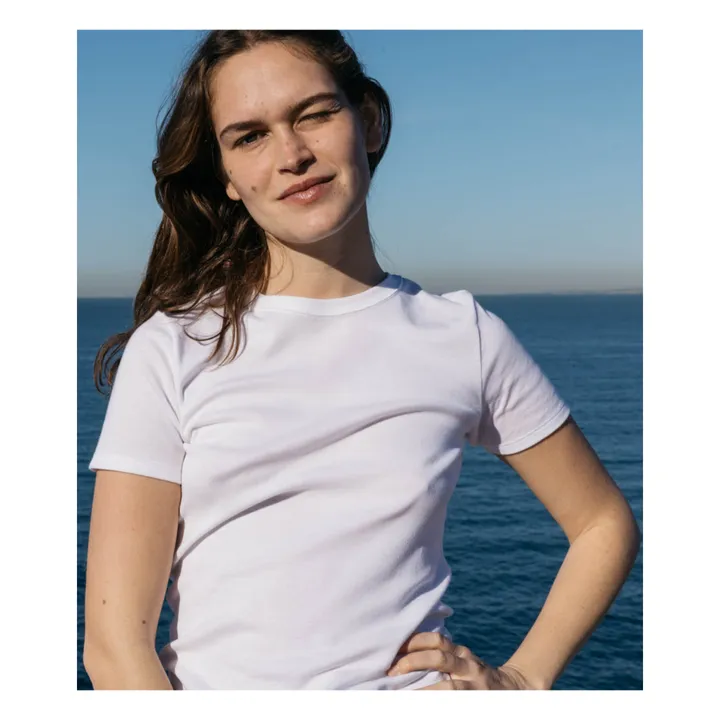 T-shirt Col Rond Coton Bio - Collection Femme  | Blanc- Image produit n°2