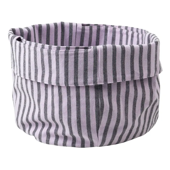 Strips Cotton Bread Basket | Lilac- Product image n°0