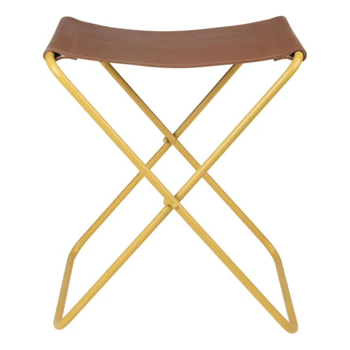 Chaise pliante Nola en cuir | Jaune moutarde- Image produit n°0