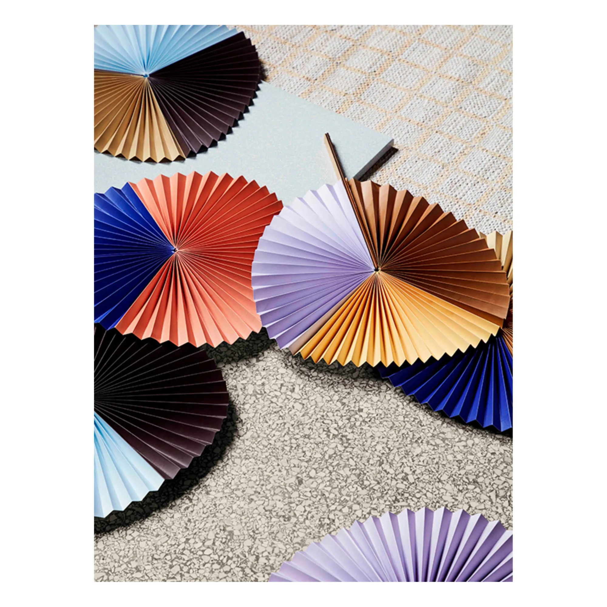Saba Paper Fan Wall Decoration | Light blue- Product image n°1