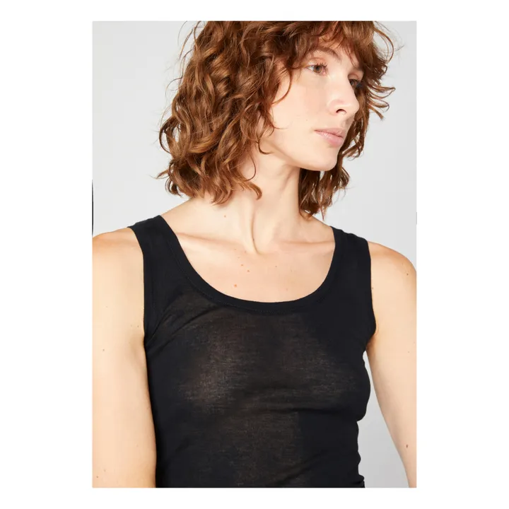 American Vintage - Massachusetts Crew Neck Tank Top - Black
