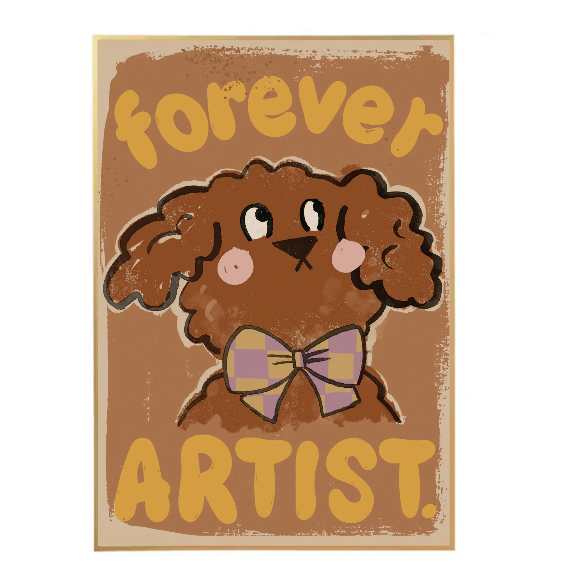 Studio Loco Multicoloured Large Forever Artist Dog Poster