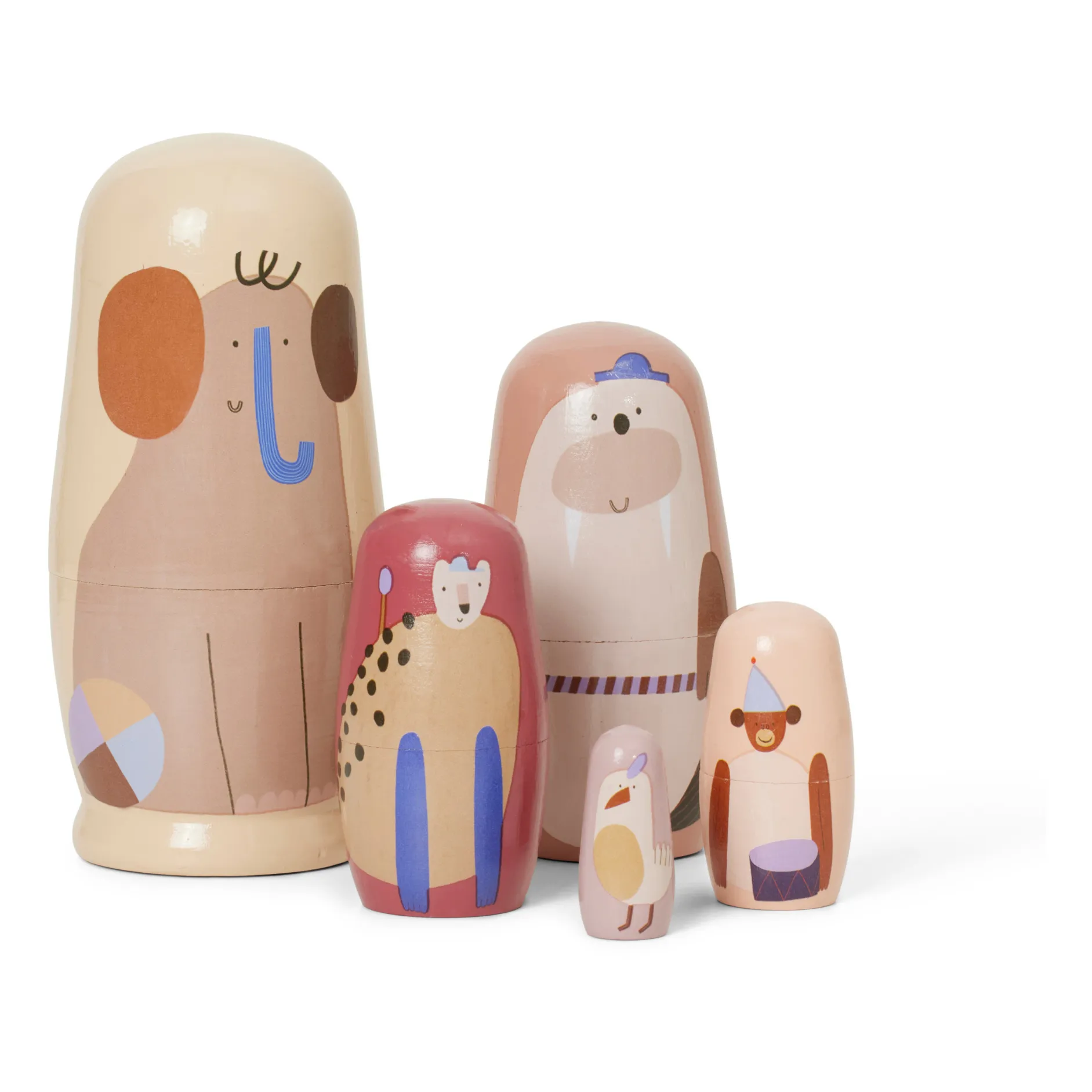 Ferm Living Kids Multicoloured Critter Nesting Dolls