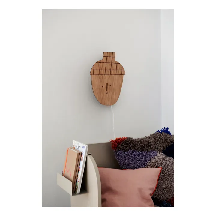 Lampada, motivo: ghianda, in legno- Immagine del prodotto n°1