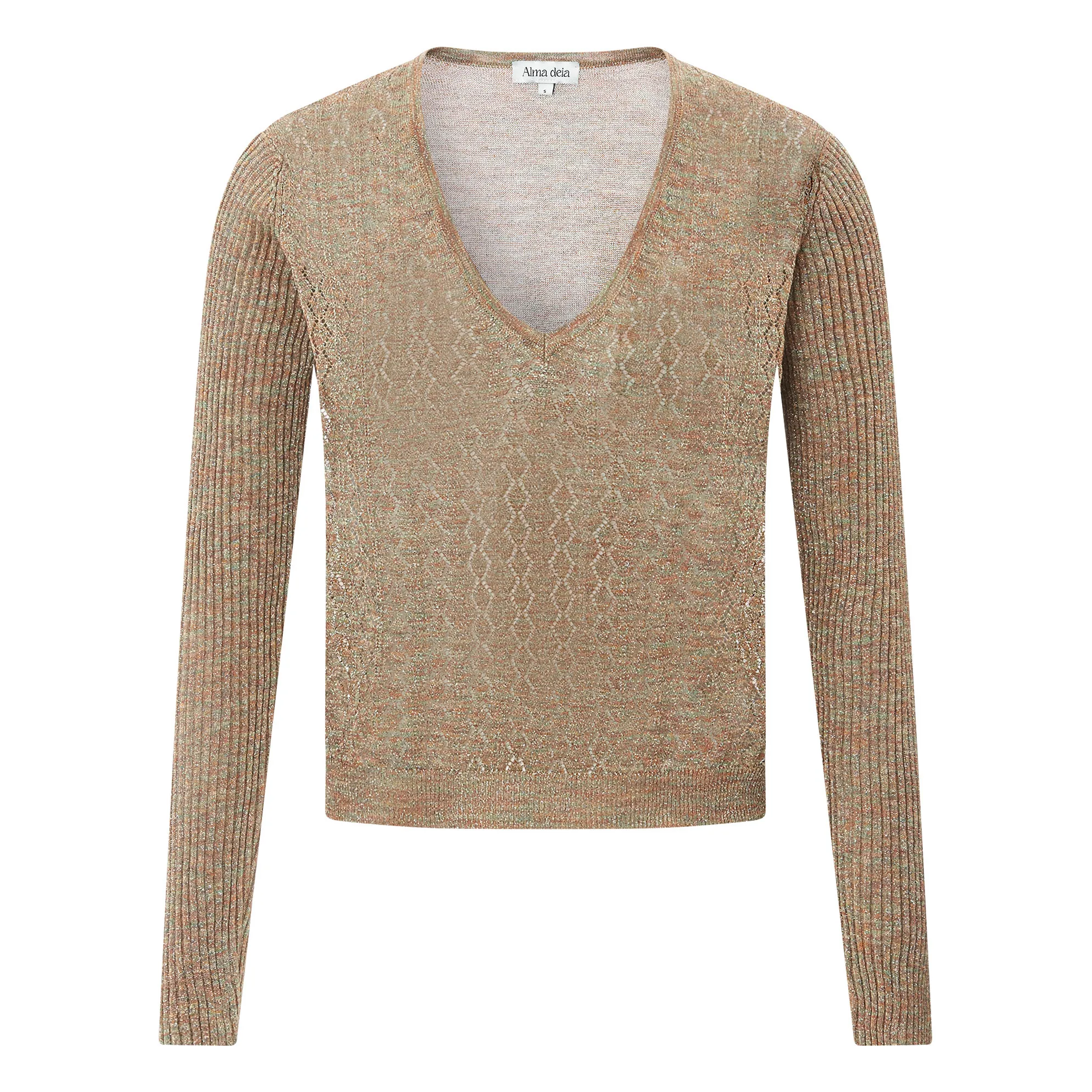 Alma Deia Hazel Lurex V-Neck Jumper