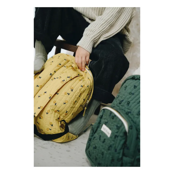 Flower Print Backpack | Yellow- Product image n°3