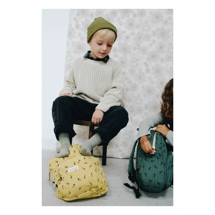 Flower Print Backpack | Yellow- Product image n°4