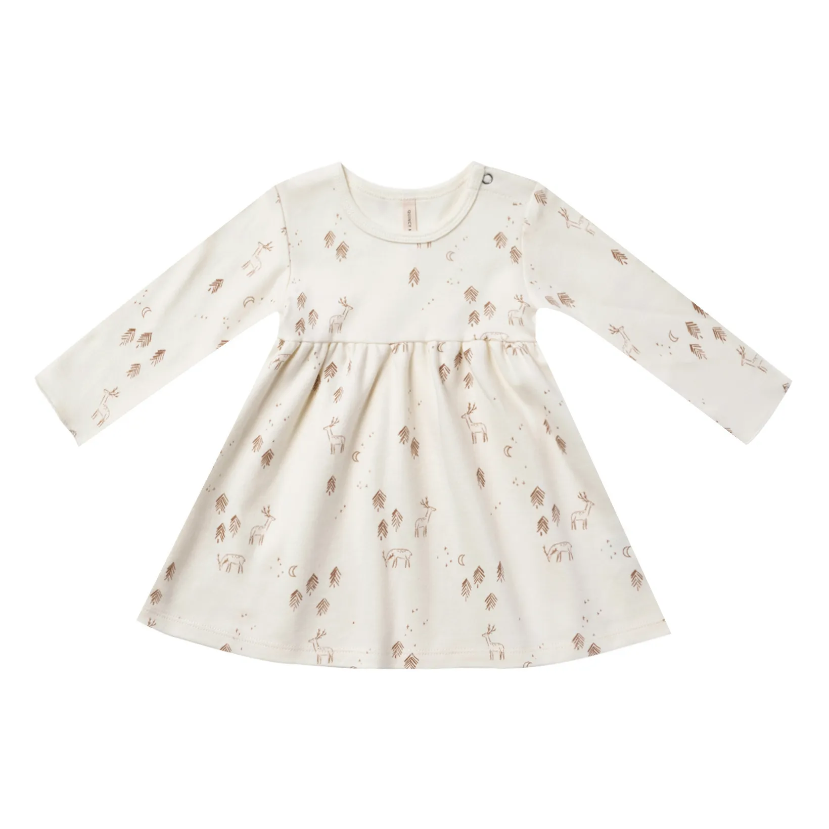 Quincy Mae Ivory Organic Cotton Long Sleeve Dress